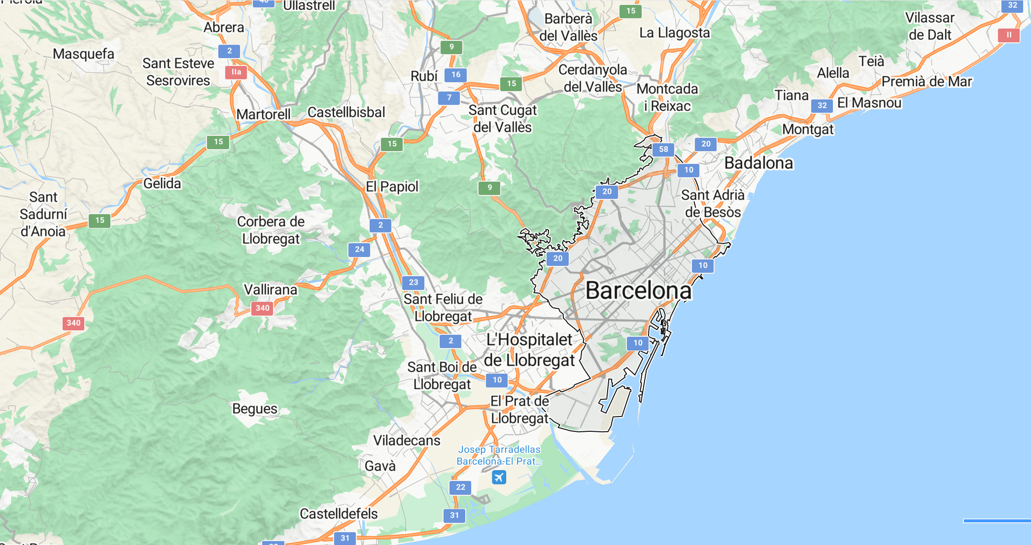 el mapa de Barcelona