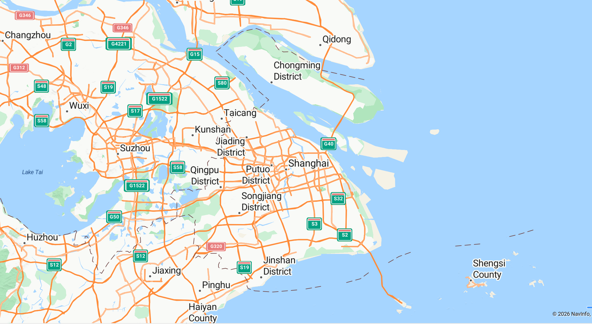 el mapa de Shanghai